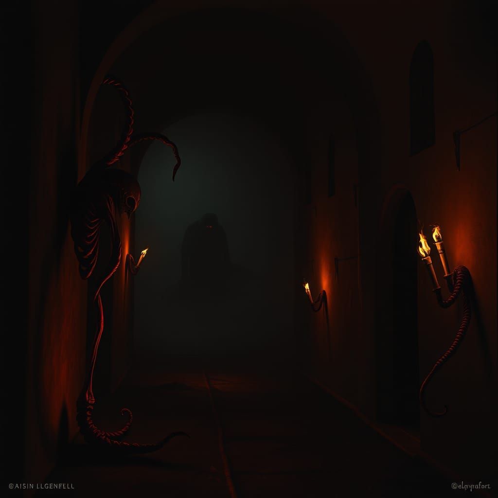 Haunting Surreal Landscape in Psychological Horror Style