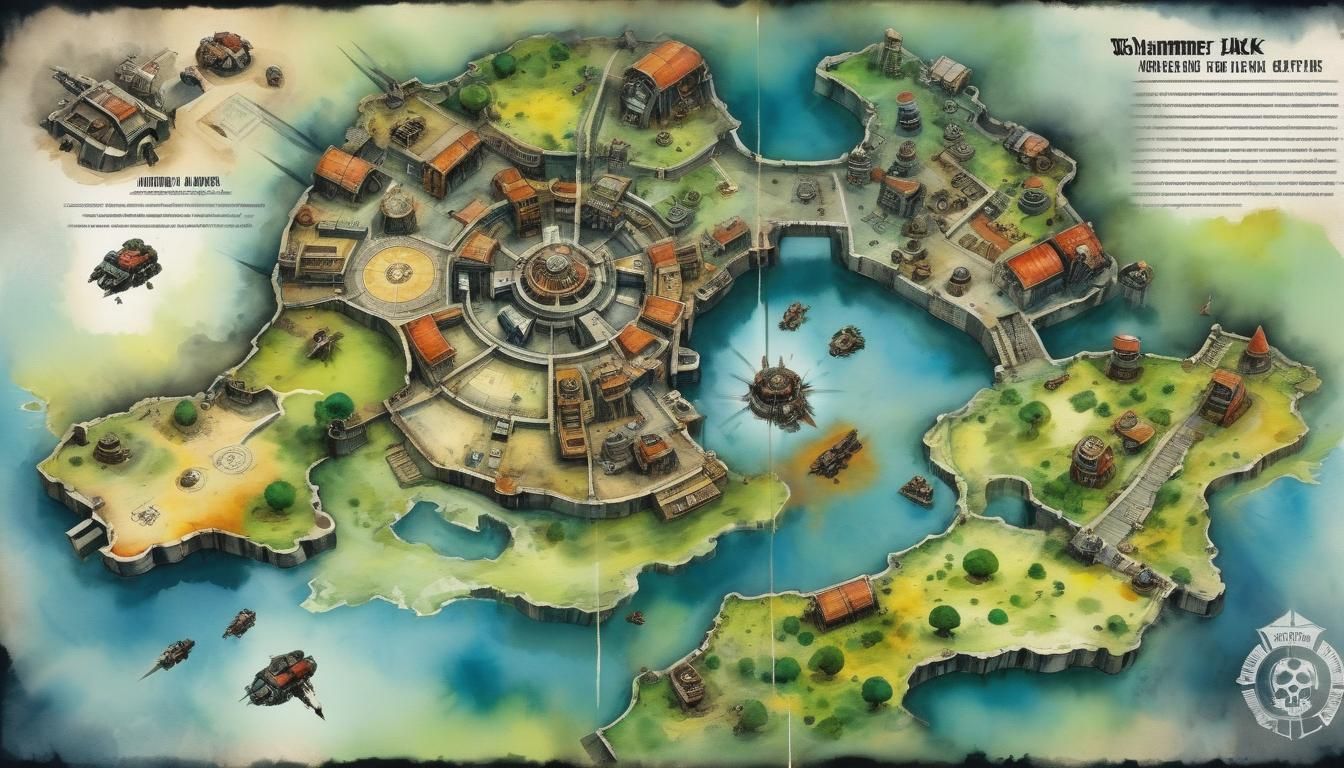 Warhammer 40k Campaign Maps in Watercolour