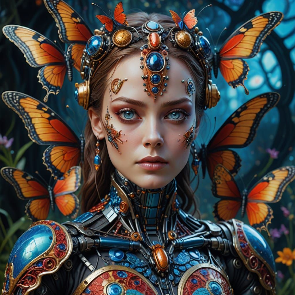 Ethereal Kaleidoscope Creature in Golden Meadow