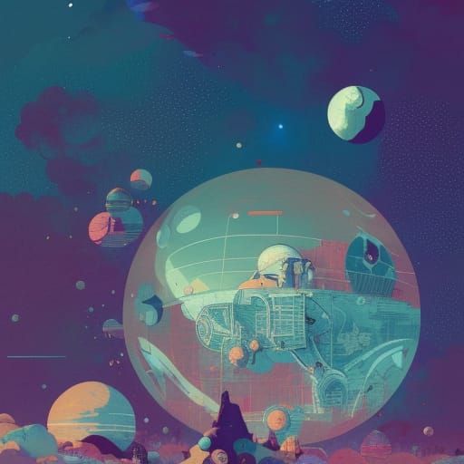 Spectacular Space Scene with Planets and Stars