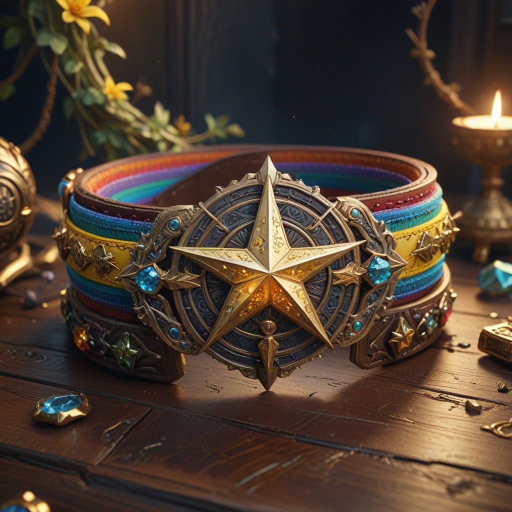 Surreal Fantasy Belt Shines with Mystical Star Buckle