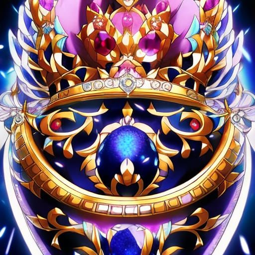 Sapphire Bejeweled Coronation Fabergé Egg: Anime Style
