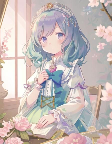 Idol Girl Character Sheet in Manga Style