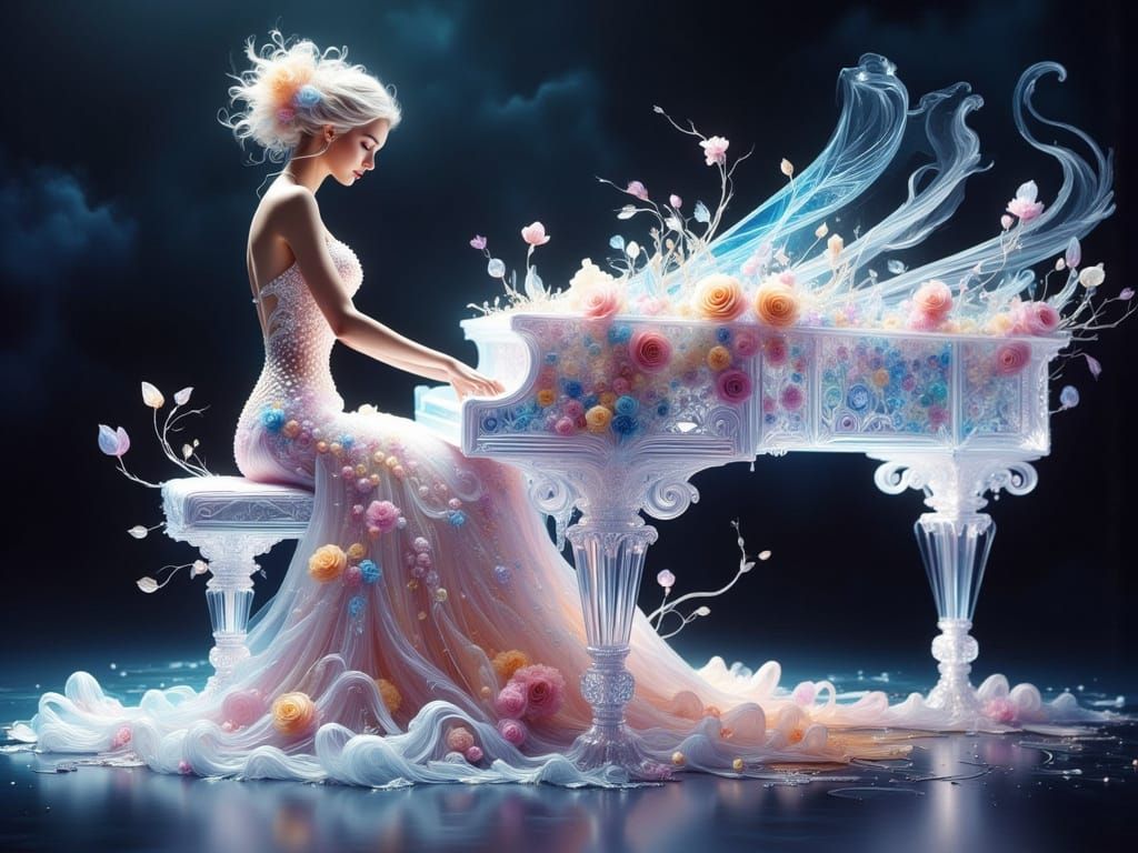 Ethereal Crystal Piano Concerto in Floral Grandeur