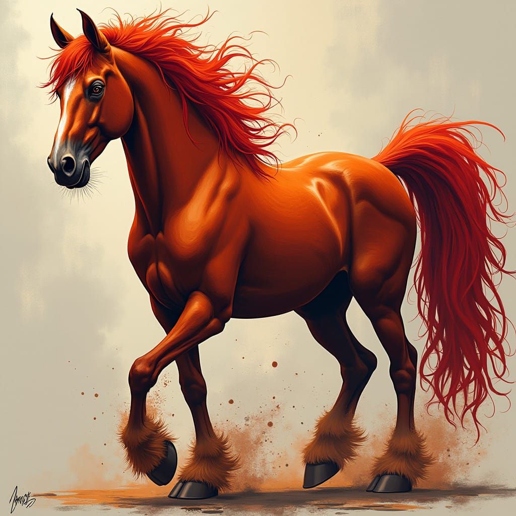 Cyberpunk Demon Steed in Polychromatic Splendor