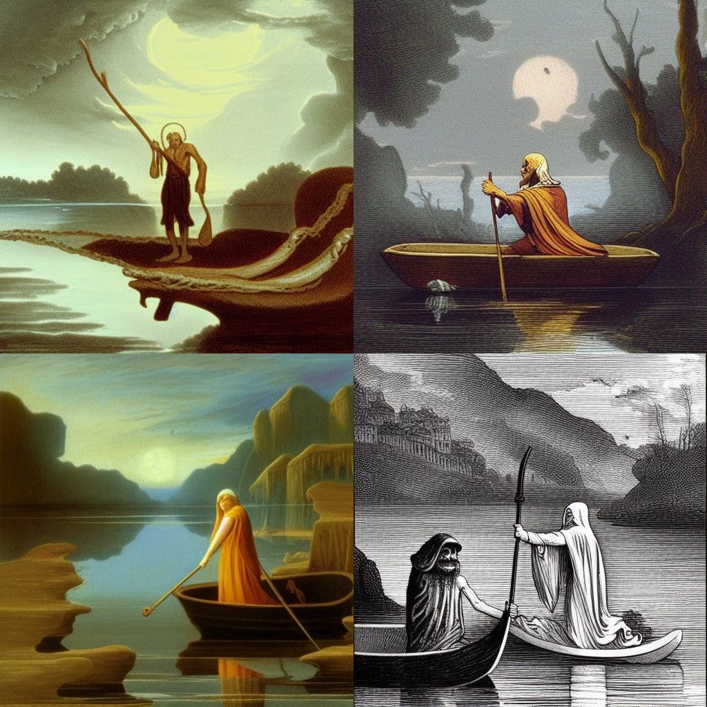 Charon Ferrying Souls Across the River Styx