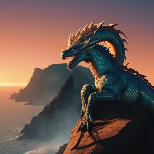 Daenerys Targaryen on Dragon Back in Golden Light