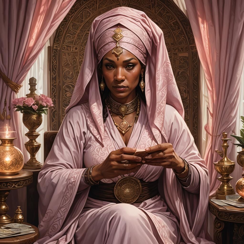 Tarot Reader Portrait in Comic Book Art Style