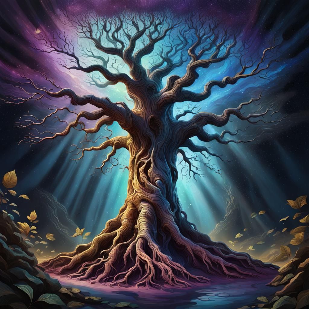 Mystical Tree with Star-like Leaves: Splash Art