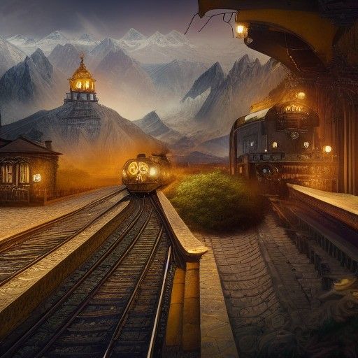 Fantastical Orient Express in Detailed Matte Painting