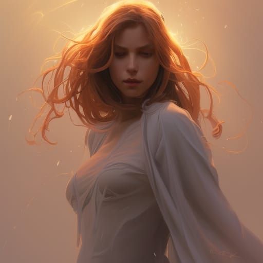 Angelic Portrait in Hyperdetailed Splash Art Style
