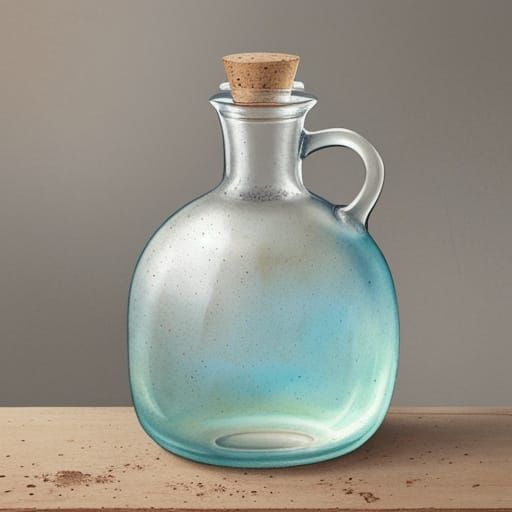 Empty Alchemical Flask Watercolor Illustration