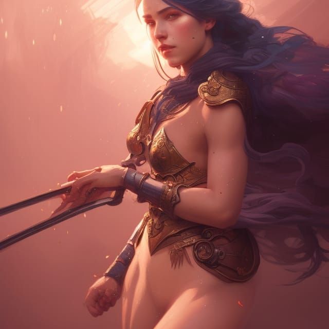 Warrior Princess Portrait in Hyperdetailed Style