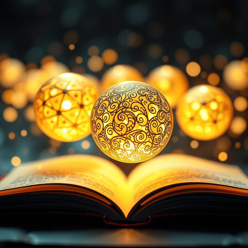 Surreal Pop-up Book of Enchanted Orbs in Ethereal Bokeh Ligh...