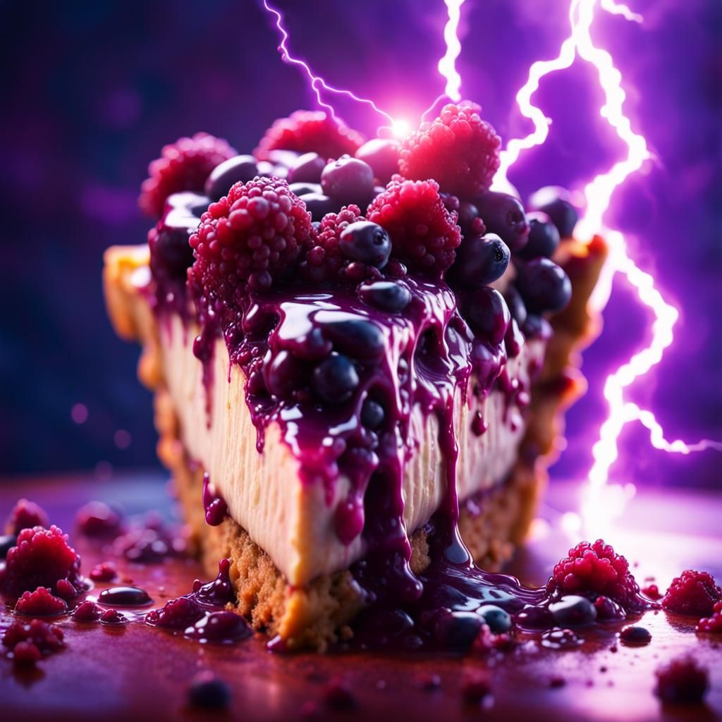 Electrified Blueberry Pie Hit by Purple Lightning