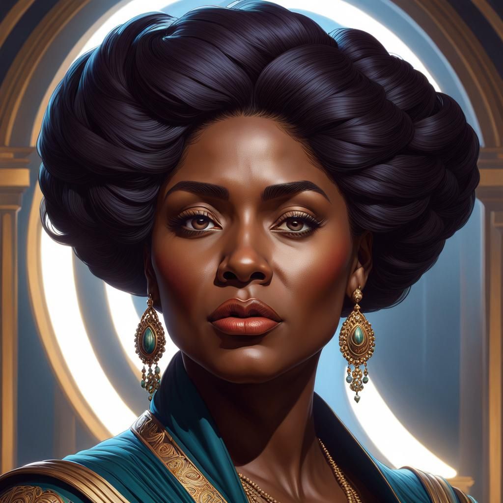 Hyperrealistic Portrait in Artgerm and Mucha Style