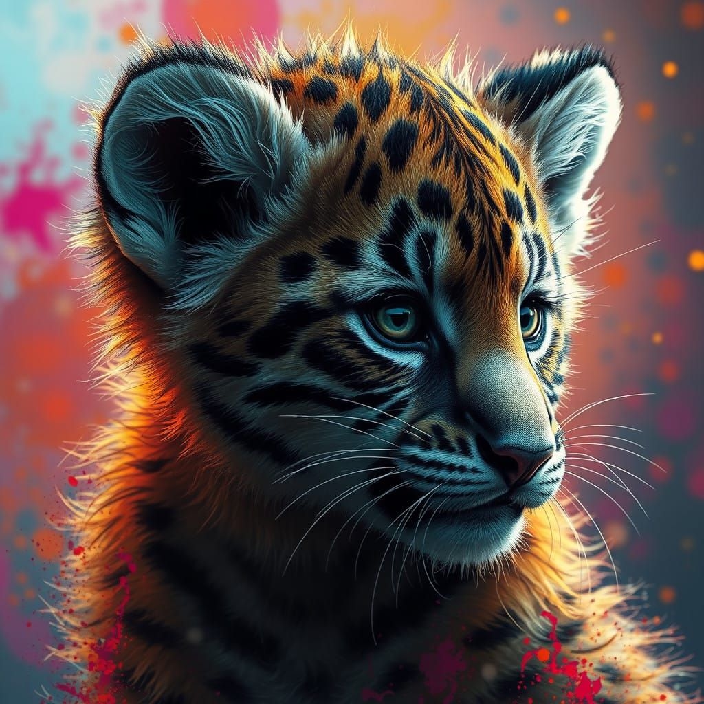 Hyperrealistic Cub Portrait in Vibrant Concept Art Style