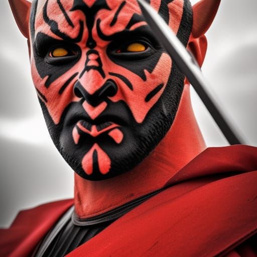 Hyperrealistic Darth Maul Portrait in 64 Megapixels