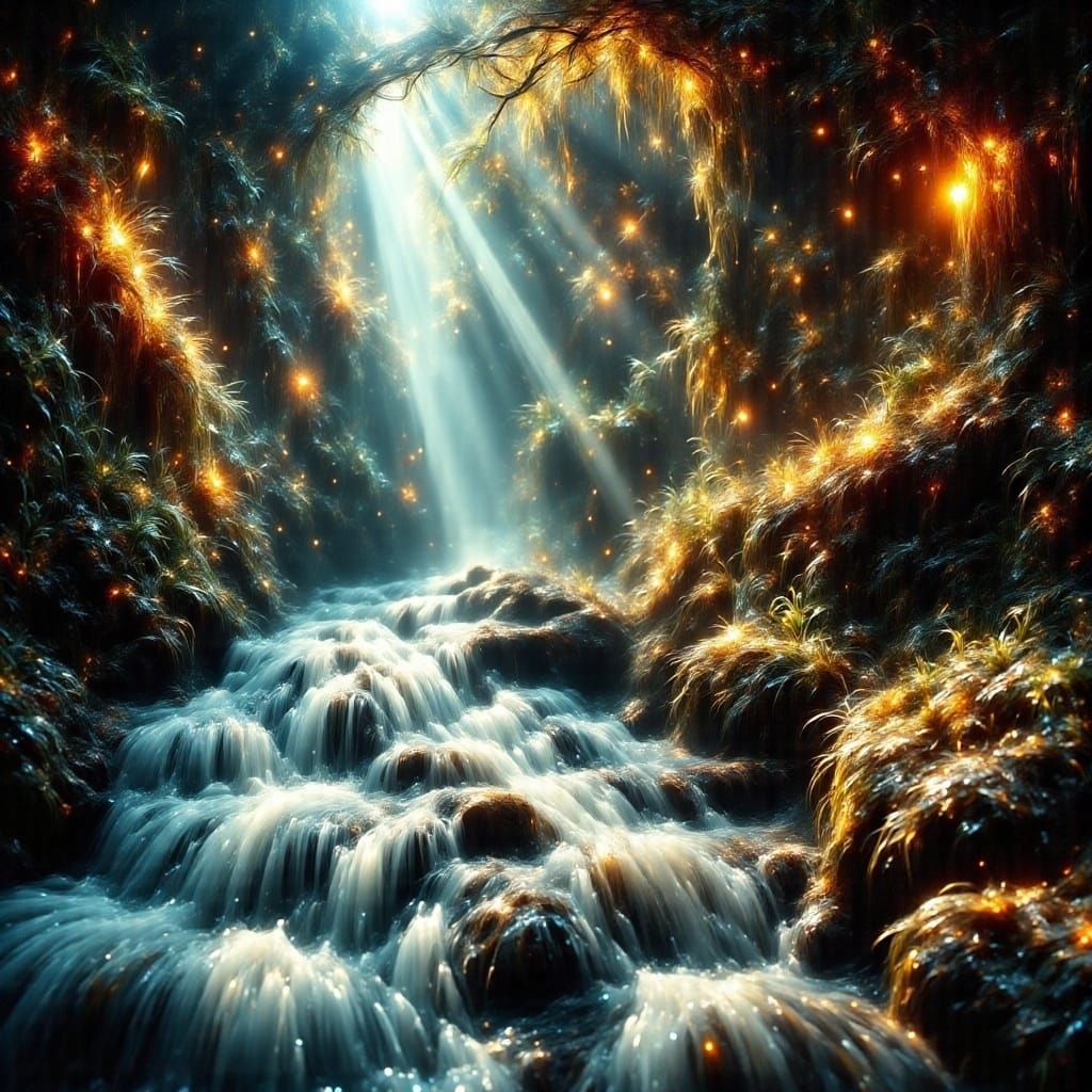 Rainbow Trout in Mystical Woodland River