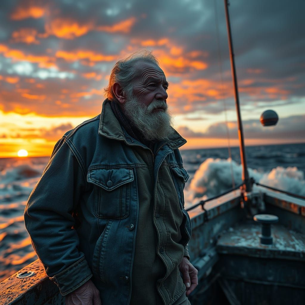 A  Grizzled old fisherman