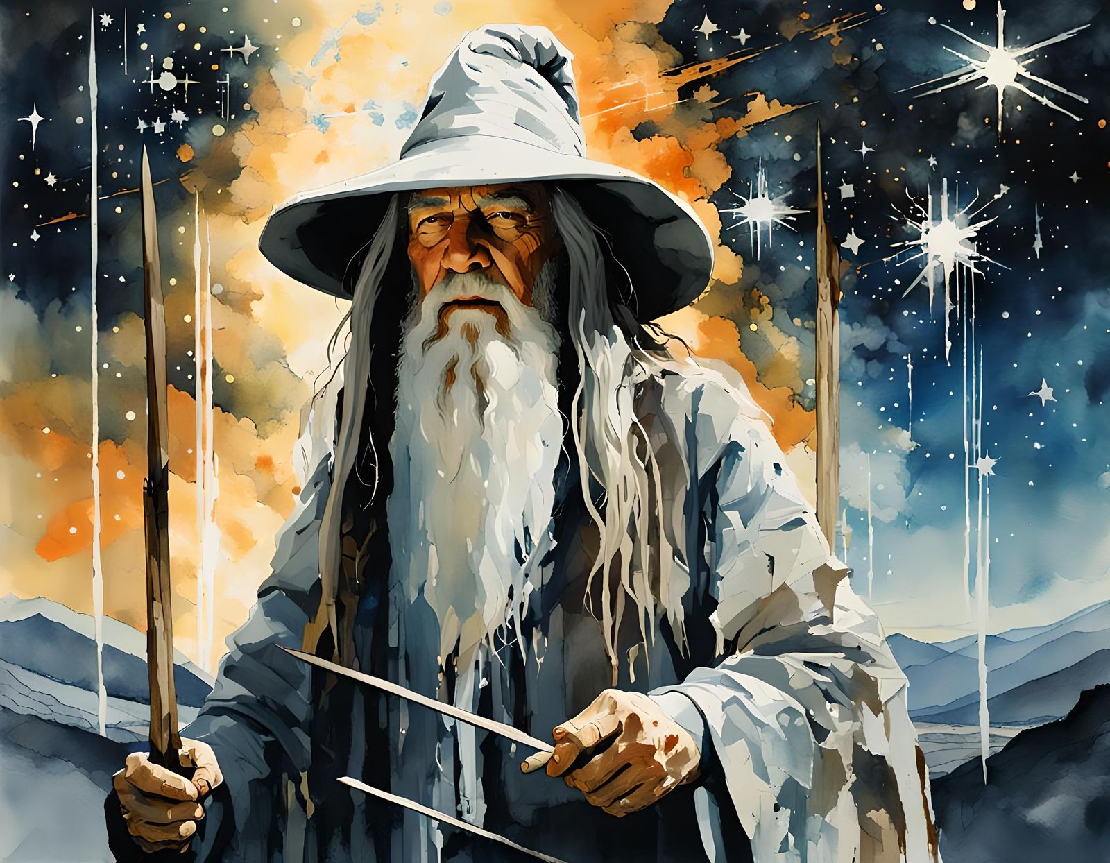 Gandalf the White in Starry Sci-Fi Fantasy