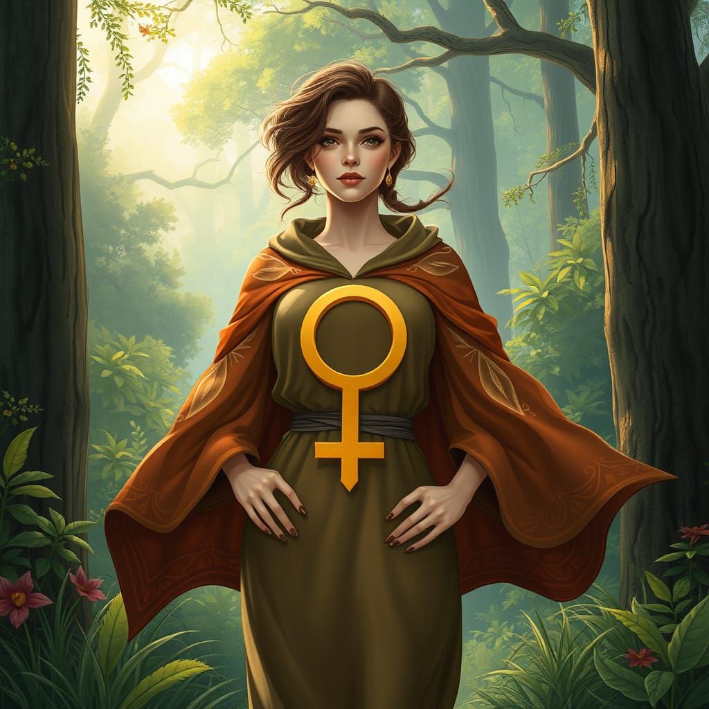 Feminist Goddess Emerges from the Lush Forest