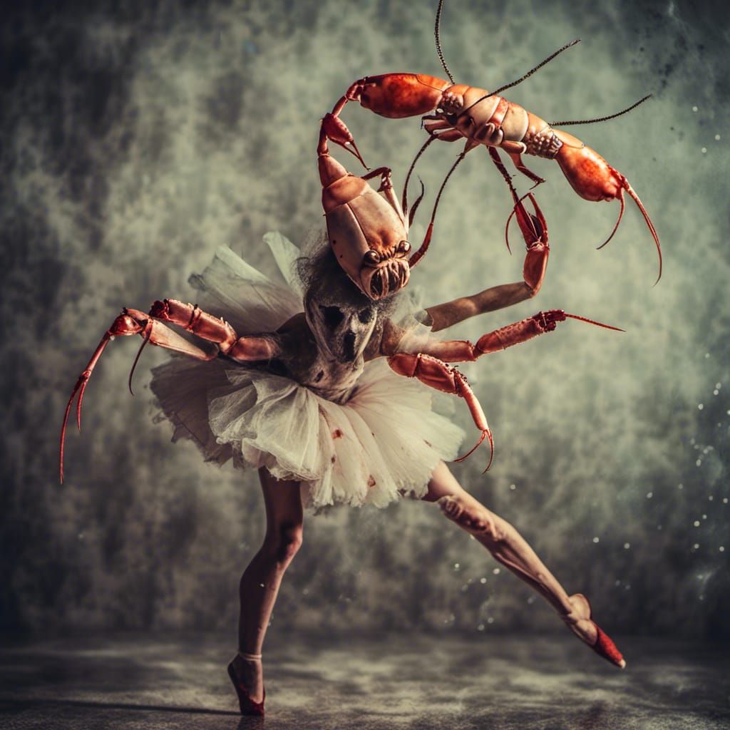 Shrimp Ballerina Dances: Macabre Crustacean Hybrid