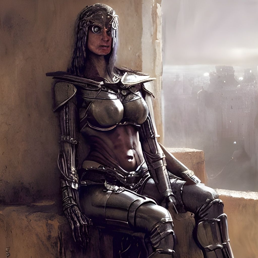 Paladin Drinking Wine in Baroque Oil Painting Style