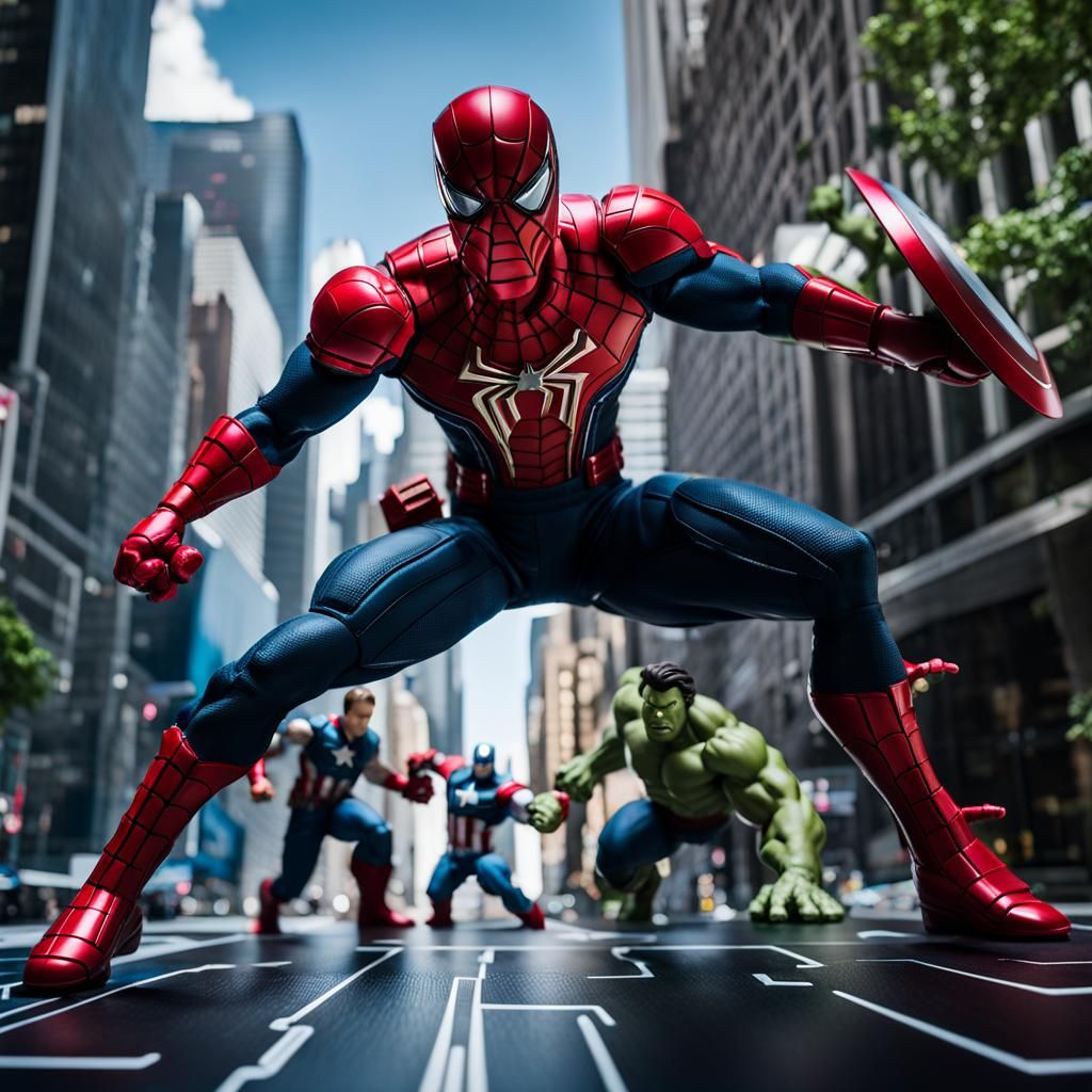 Avengers Battle of New York in Comic Book Style