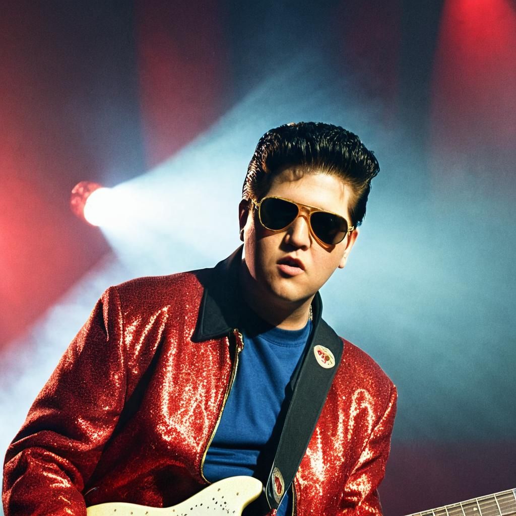 Retro Rock 'n' Roll Singer on Stage