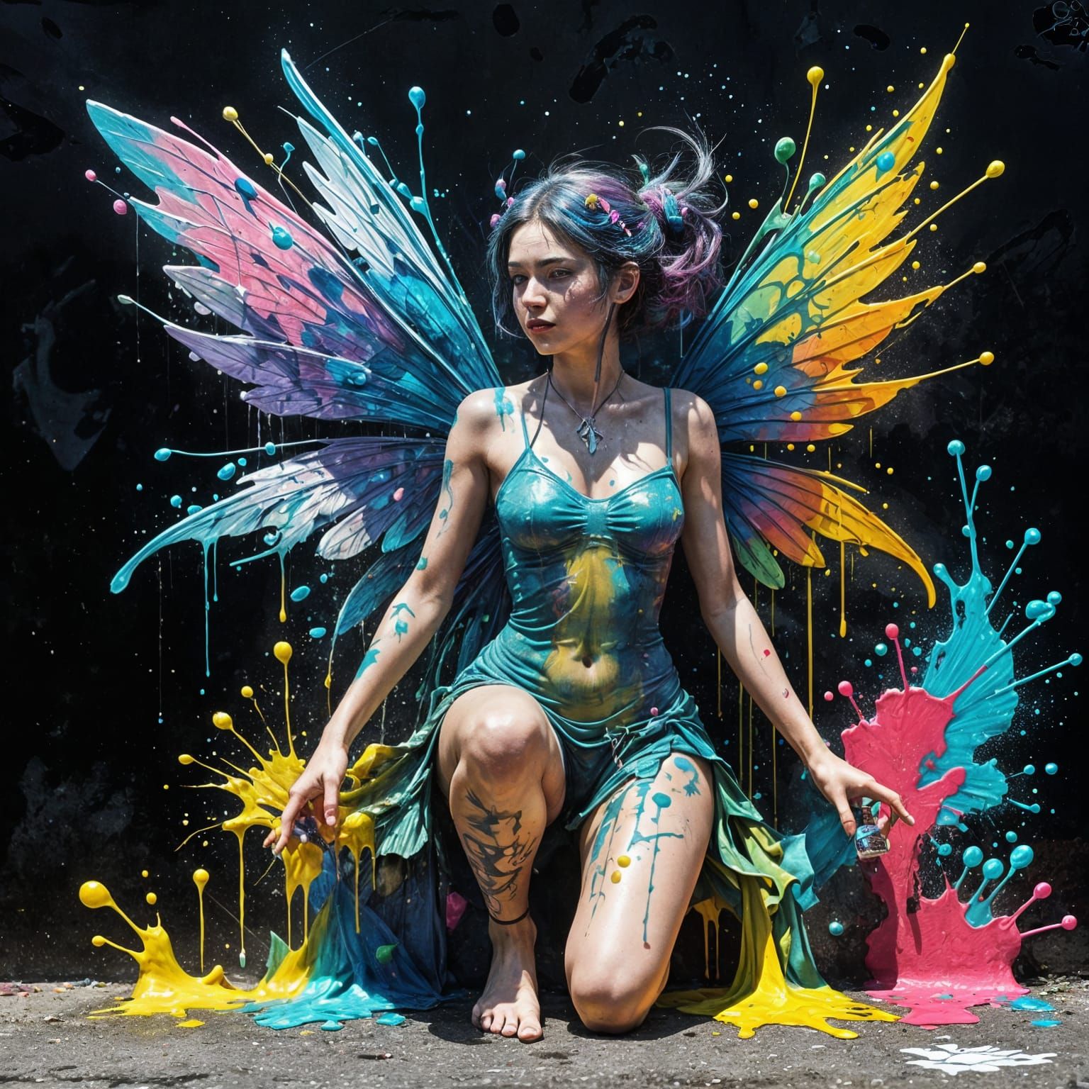 Colorful Unconventional Fairies in Graffiti Art