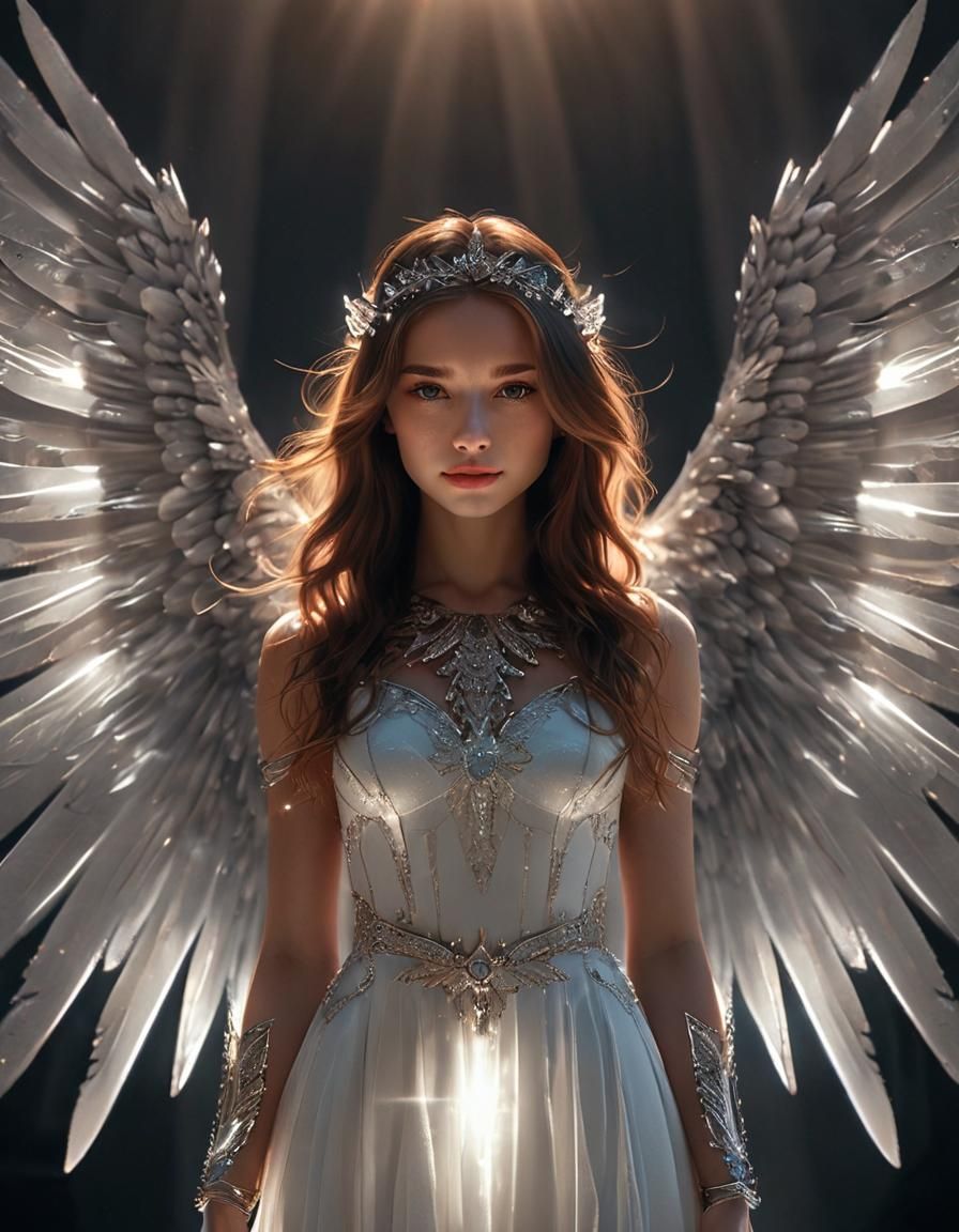 Radiant Angel with Wings of Light
