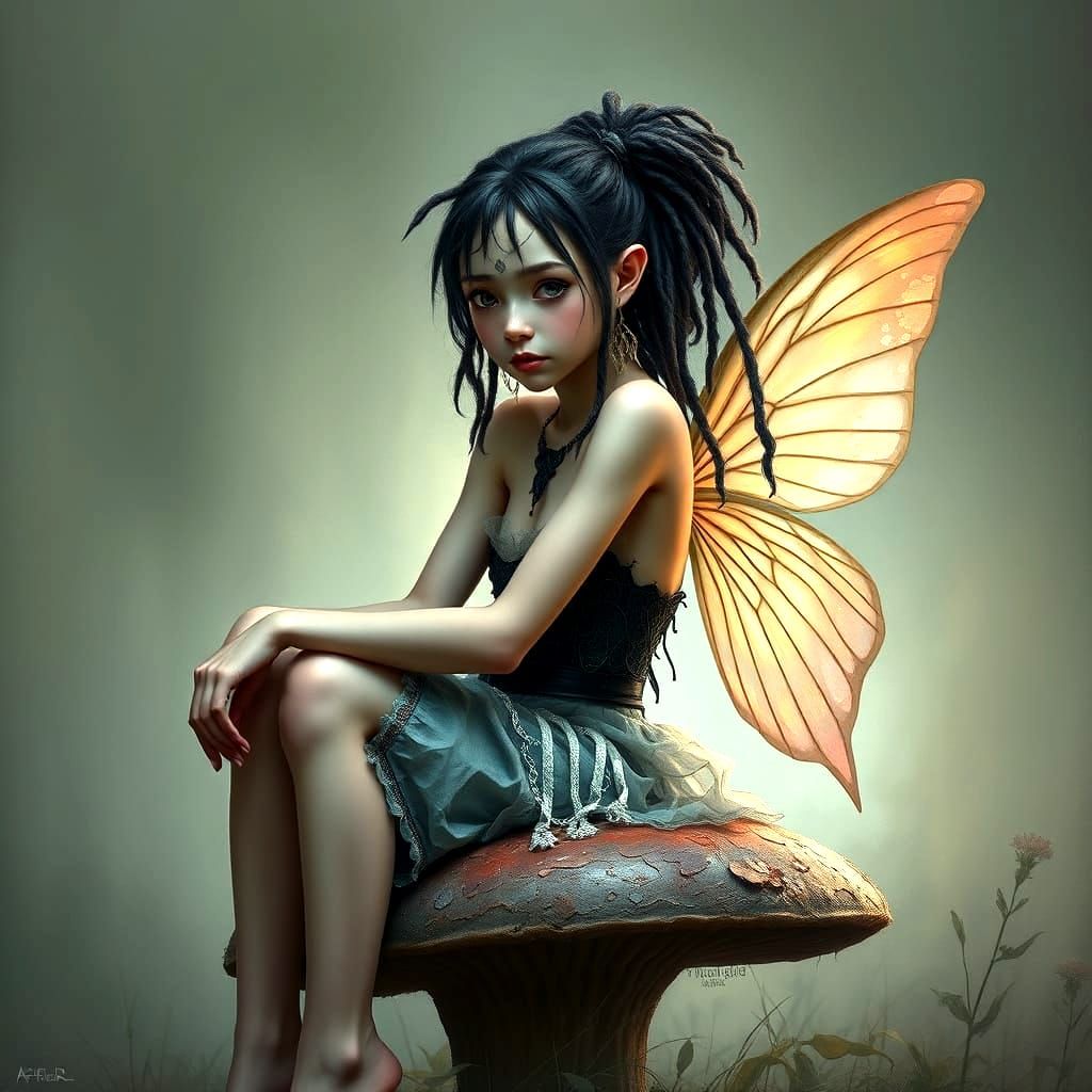 Gothic Punk Fairy in Muted Harmony