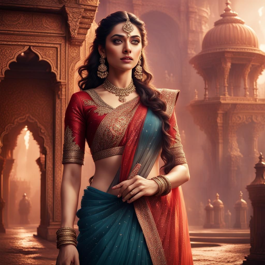 Bollywood Actress in Love: Fantasy Concept Art