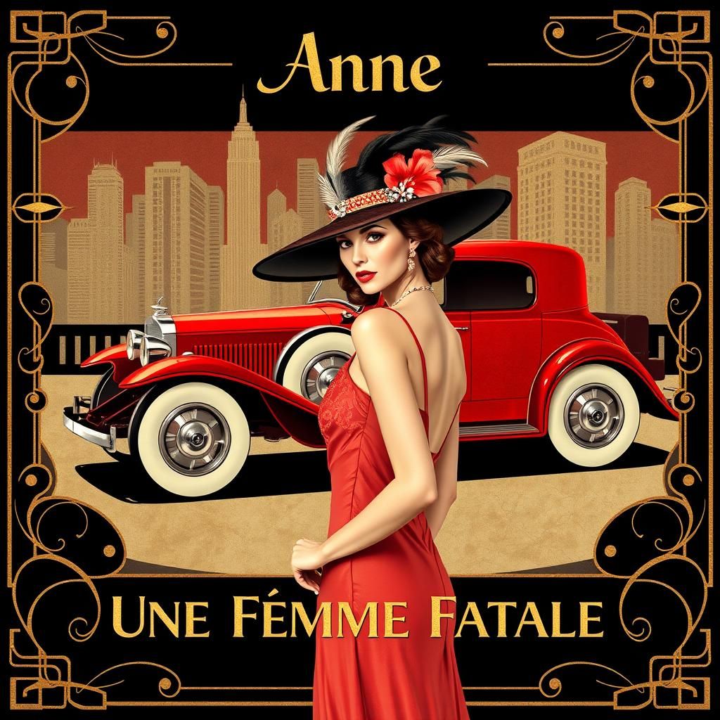Elegant Art Deco Movie Poster: Anne - Une Femme Fatale