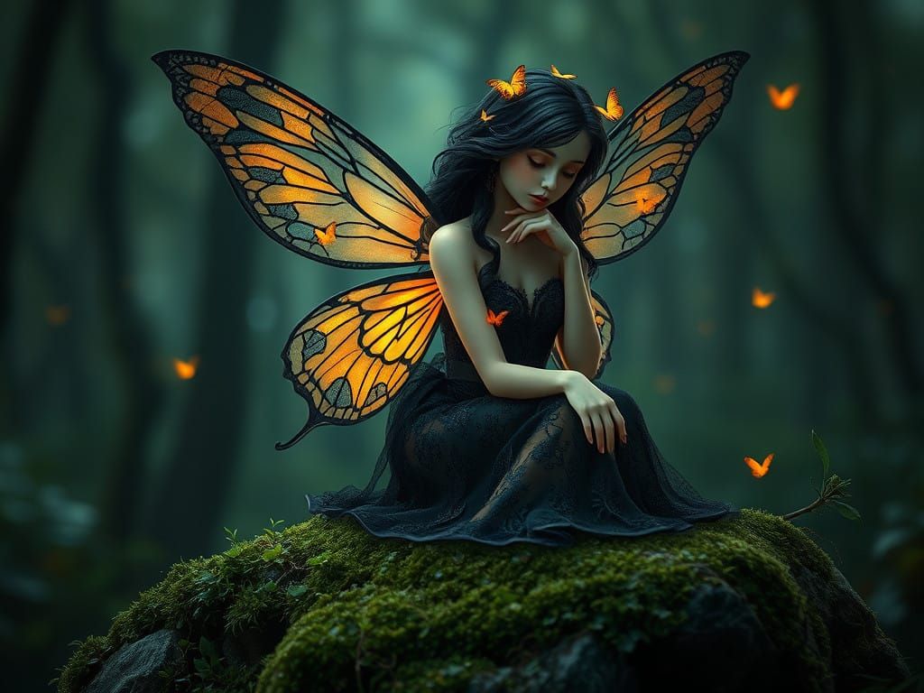 Ethereal Fairy in Mystical Forest Landscape