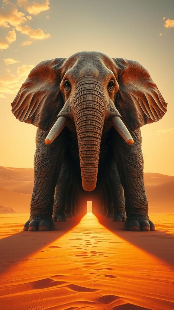 Ethereal Desert Monument in Cyberpunk Aesthetic