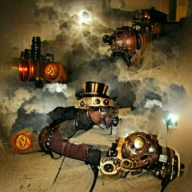 Intricate Steampunk Machine of Gears and Pipes
