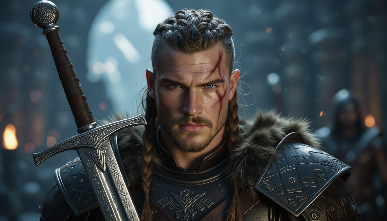Asgard Warrior Eirik With Glowing Runes