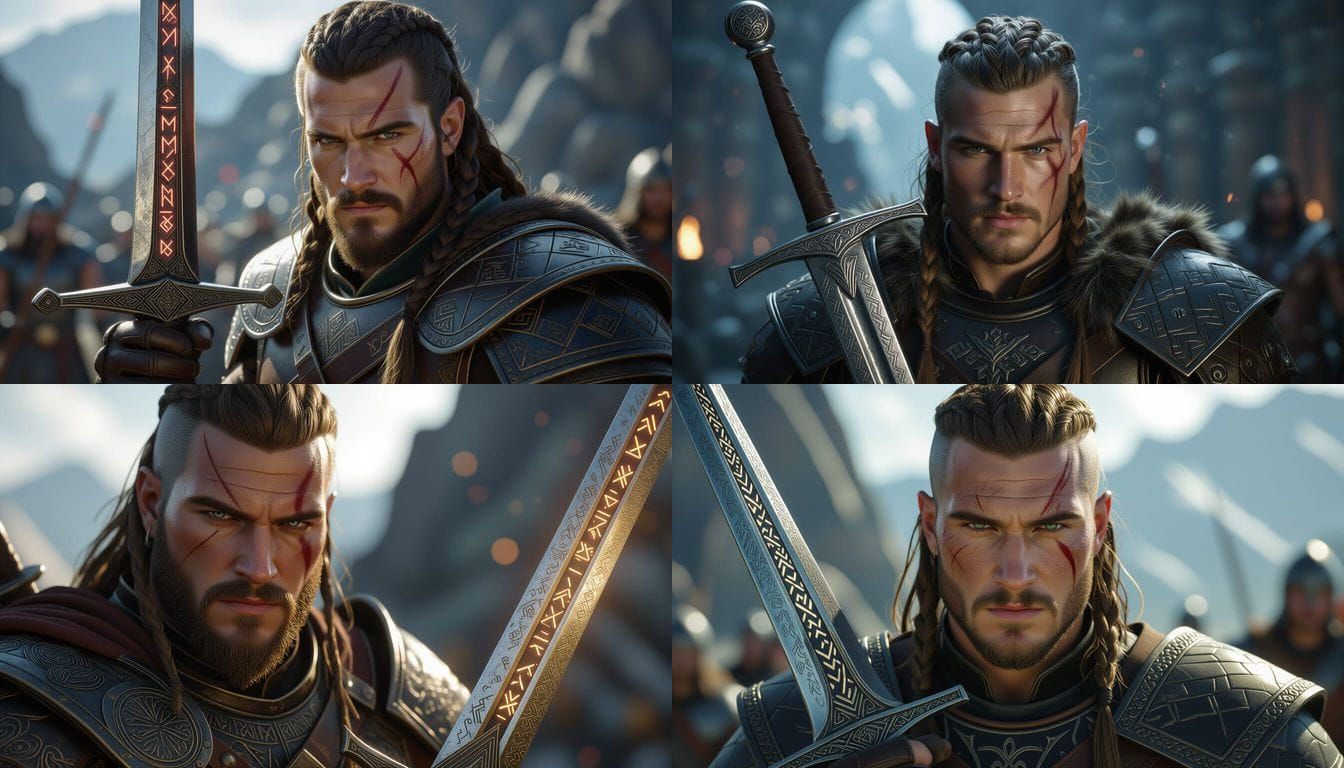 Asgard Warrior Eirik in Hyperrealistic Portrait