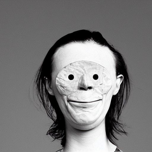 Surreal Human Face Portrait Without Eyes