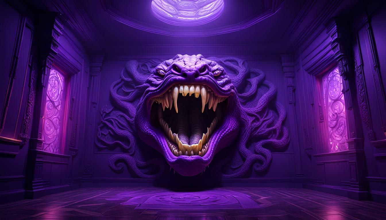 Menacing Snake Head in Dark Fantasy Style