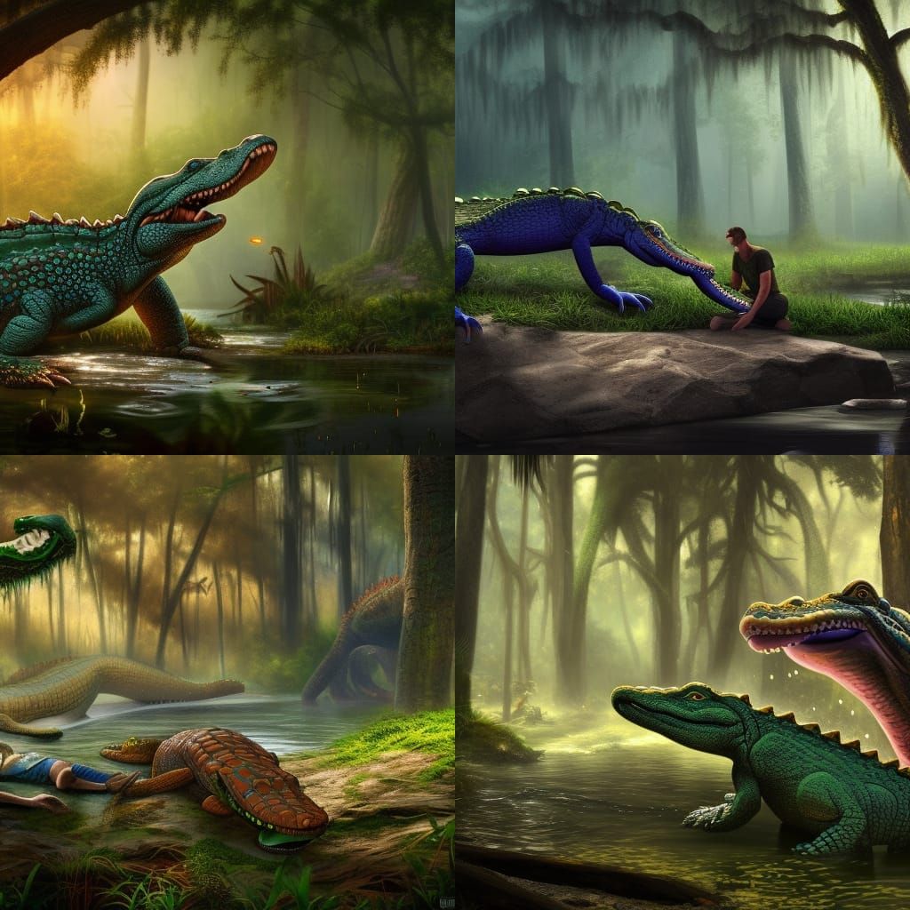 Florida Man and Gator: Wilderness Therapy Session