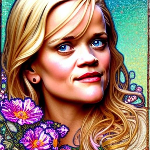 Realistic Portrait of Woman Holding Silver Spoon