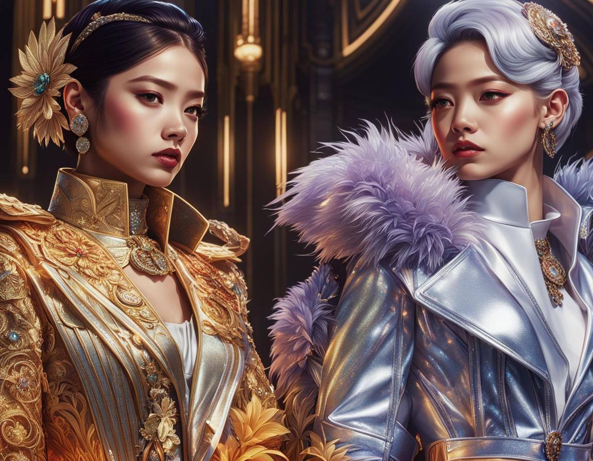 Art Deco Portrait of Four Women by Artgerm