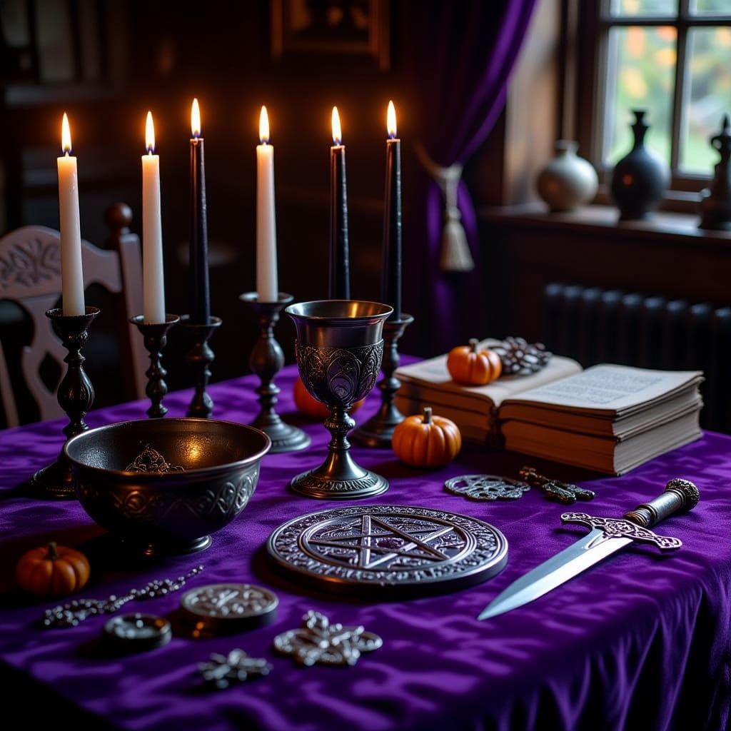 Wiccan Altar Set for Samhain with Ritual Items