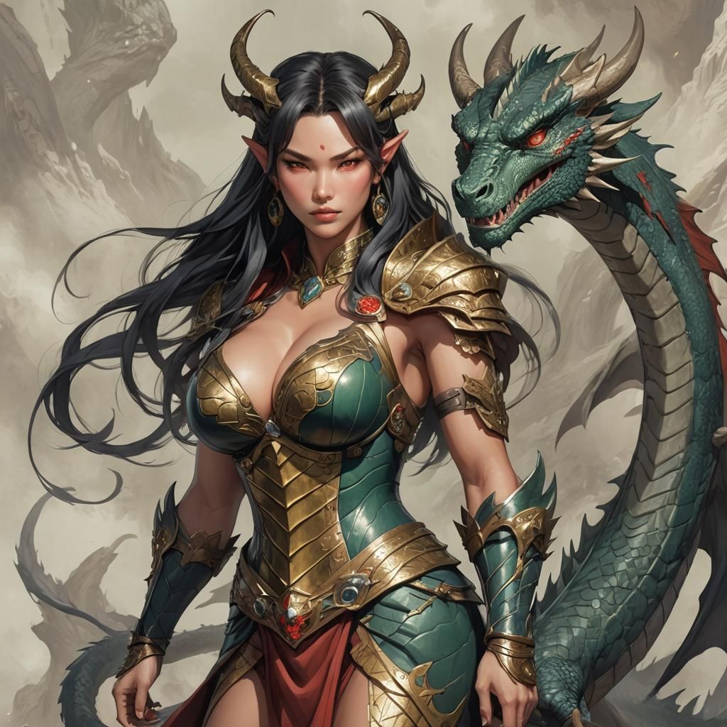 Dragon Woman Generated by AI