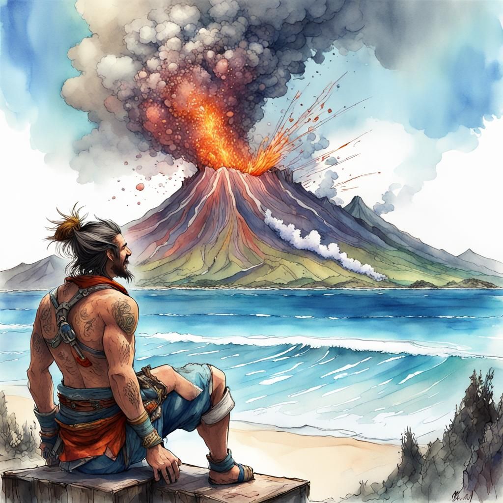 Auron and Jecht's Volcanic Hawaiian Vacation