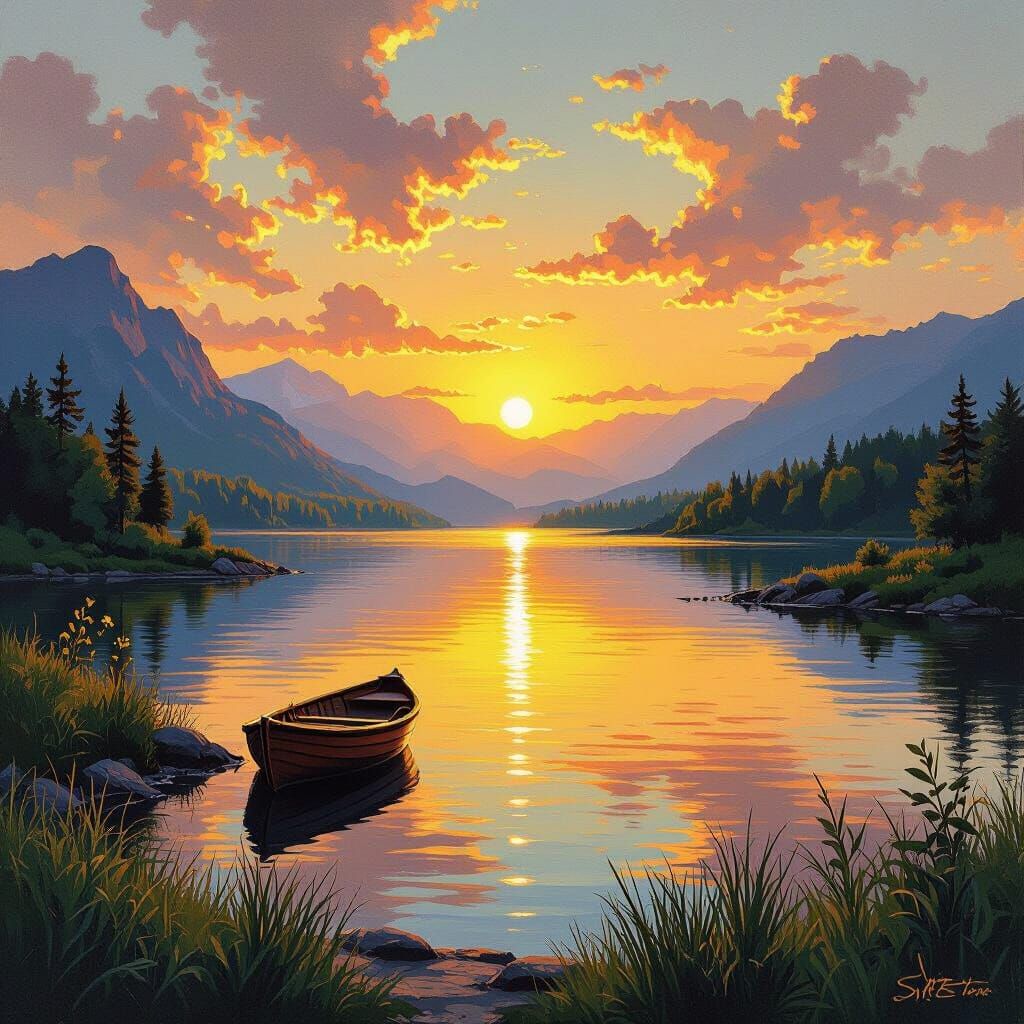 Golden Sunset Over Serene Pagser Wildsee Landscape