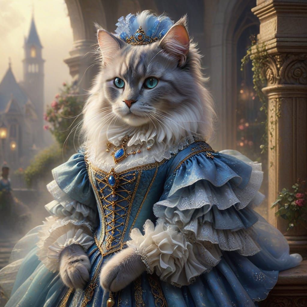 Royal Feline Beauty in Renaissance Splendor